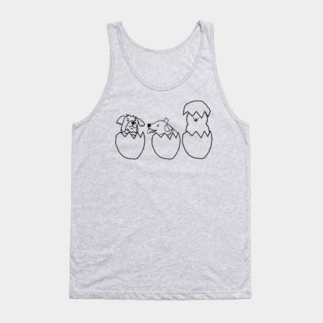 Easter Eggs with Puppy Dogs and Chicken Minimal Tank Top by ellenhenryart